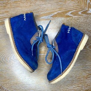 COLLOKY Blue Suede Chukka Lace Up Toddler Boy Shoes 9